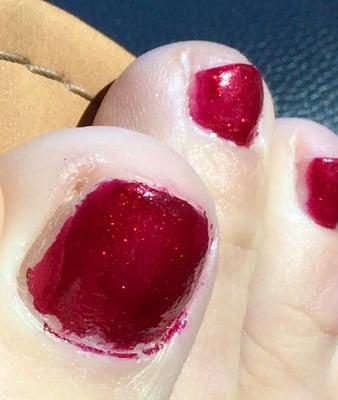 My toes right after I left April nails in Broussard, LA, they are rude and nasty, save your money, go somewhere else.