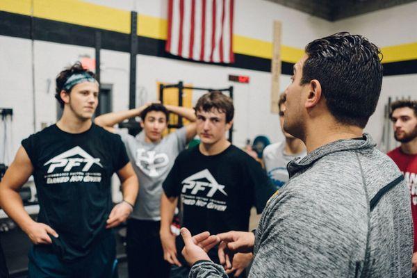 Talking to highland park football players about the mental side of football.