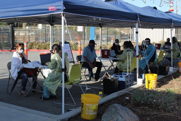 Vaccinating patients at special COVID19 clinic