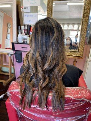 Hair with highlights