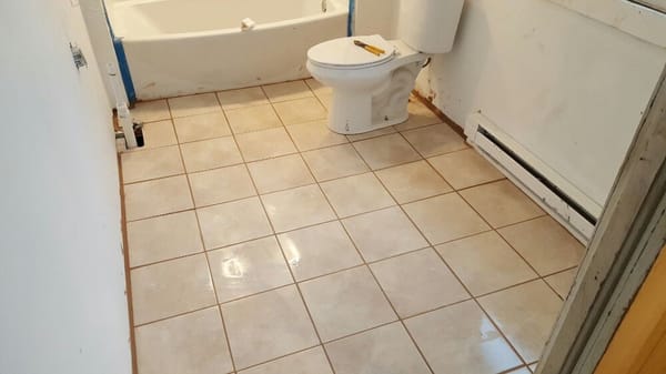 Up stairs bathroom after tile