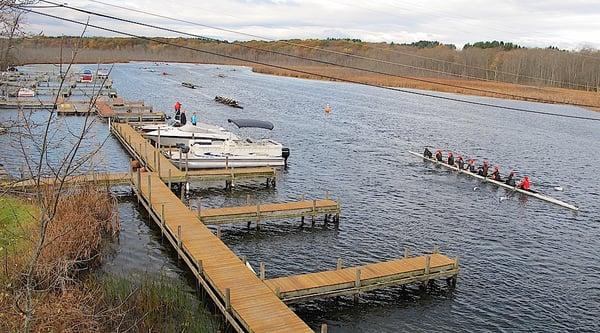 The Kayak Shak overlooks the Fish Creek Marina.