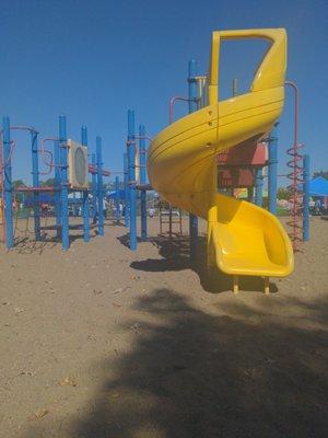 Larger of the play structures.