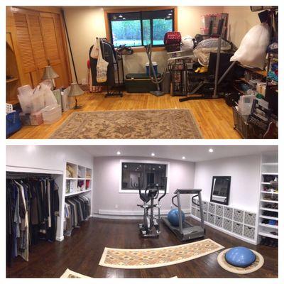 Redesign, organize and update home storage / workout area.