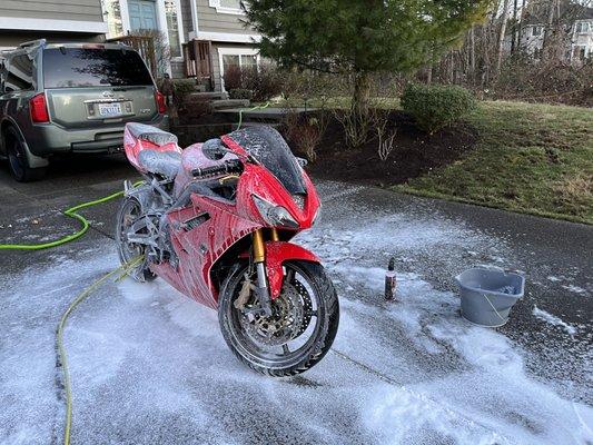 Detailing a motorcycle