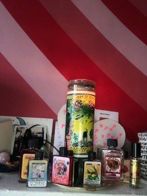 Candles and oils that I bought from Botanica Luz Del Dia :)