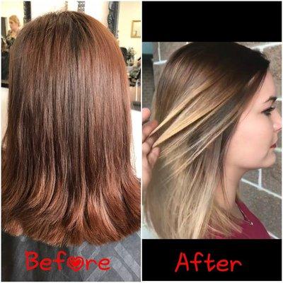 Before and After  Ombre