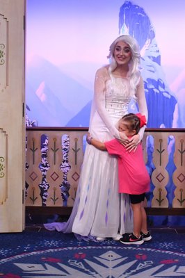 She was a fan-girling when she saw Elsa! :)