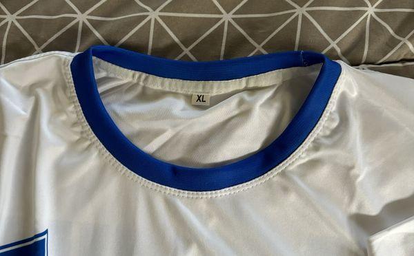 Before (round neckline, too small)