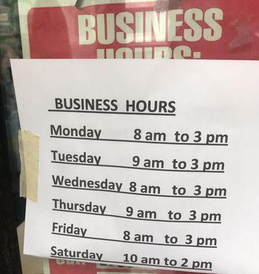 Updated hours for COVID-19, verified with business owner on 8/26/2020