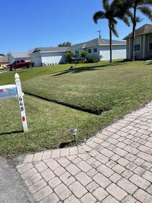 Mowing, trimming, and edging.