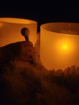 Crystal singing bowls