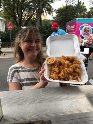 Another satisfied customer enjoying Zigsters Jumbo Shrimp at the Ft. Lauderdale Stone Crab and Seafood Festival.