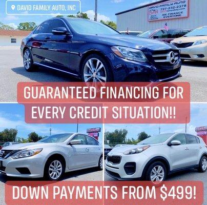 Down payments from $499!