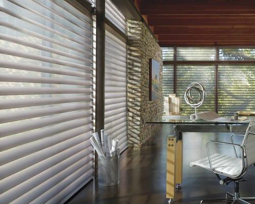 Silhouettes are like soft floating louvres, and the sheer protects your interior
from harmful ultraviolet rays.