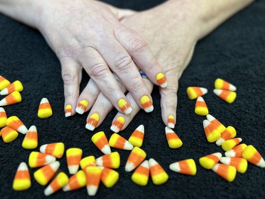 Candy Corn nail art