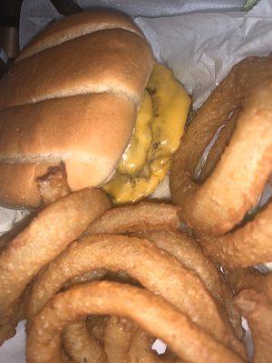 Double Cheeseburger and Onion Ring