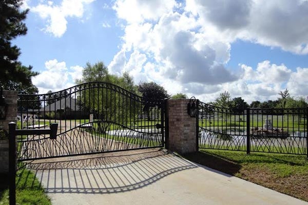 Custom Entry Gate, Gate Opener & Wrought Iron Fence