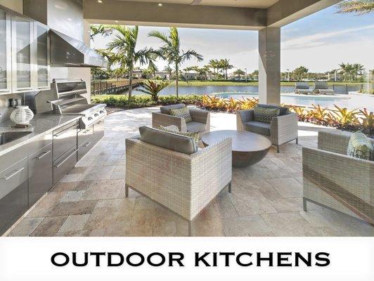 Outdoor Kitchens designed, created, and professionally installed by Trinity Builders of Southwest Florida make a statement.