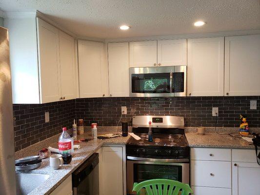 New tile backsplash