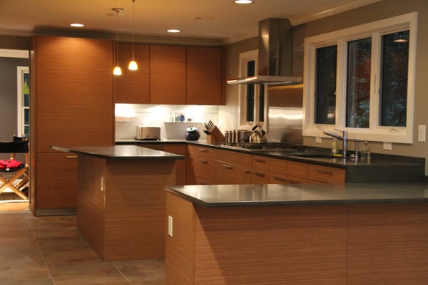 Very sleek modern kitchen with upgraded appliances along with imported European cabinetry.