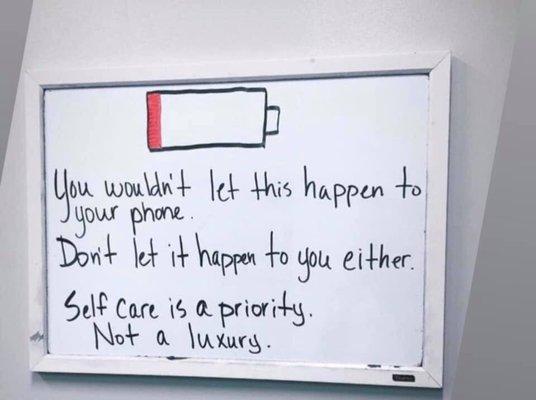 Don't let your batteries get low!  Make an appointment today to recharge!