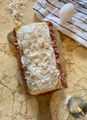 Our delightful just sweet enough coconut bread!