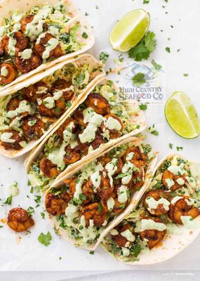 Shrimp and chorizo tacos