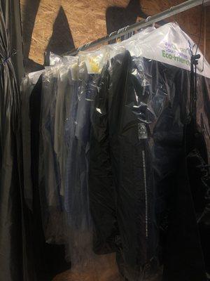 Dry cleaning ready to go