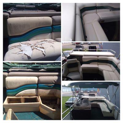 These are before and after pictures of a complete boat restoration!