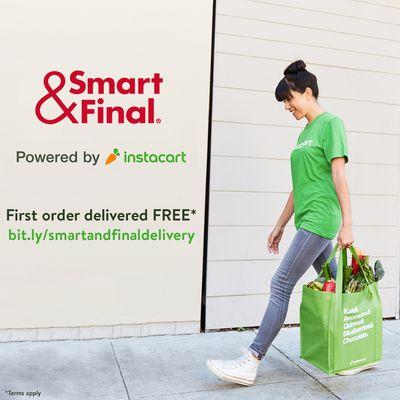 Free delivery on your first order* in as little as 1 hour. Visit the link provided on the image to redeem your Free delivery.