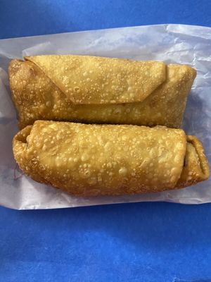 Shrimp egg rolls.  Large sized and I can always see AND taste the shrimp within the crunchy wrapper.