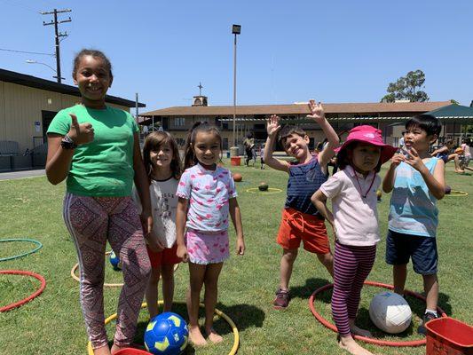 Fun-filled water games during   our 2019 camp.