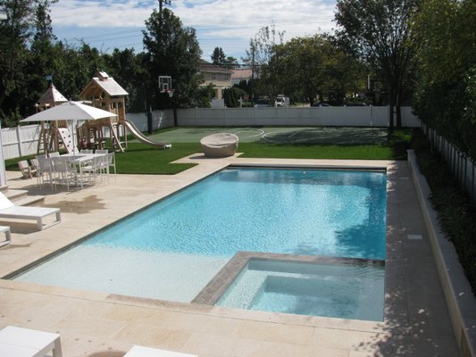 Pool with interior spa