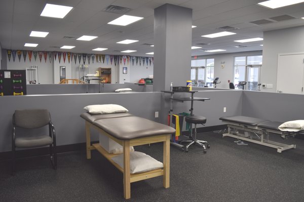 Physical therapy treatment area.