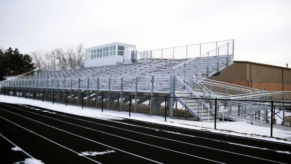 Steel stadium with press box