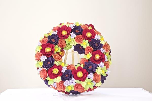 Flowers wreath from Deco Clay Curriculum Project