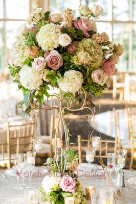 Pastel colors with hanging votive candles