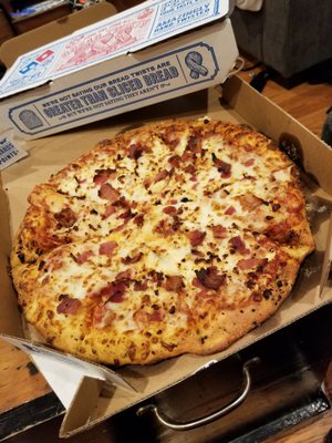 Bacon-Feta Cheese Pizza.