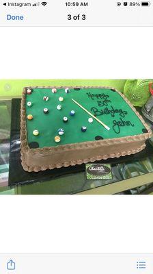 50th birthday pool table cake