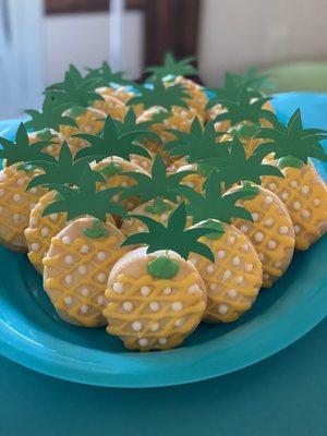 Pineapple donuts for a birthday party!