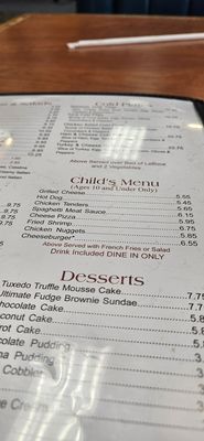 Child's menu