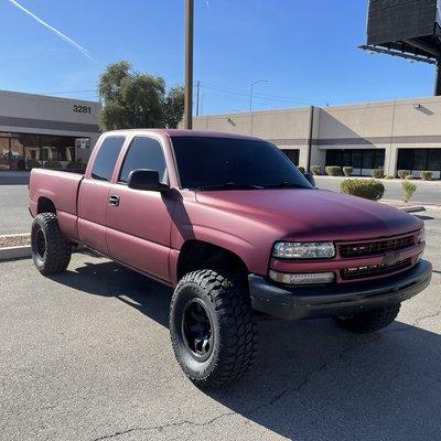 Wicked Wine matte on Chevy truck