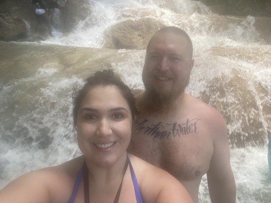 Dunns Fall waterfall on the powerboat excursion