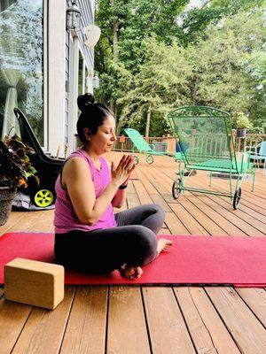 Yoga on the deck.