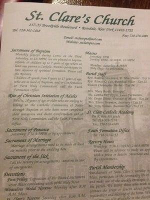 The church bulletin