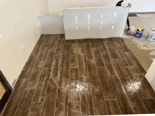 Ceramic tile flooring (after)