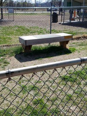 Bench in little dog section.