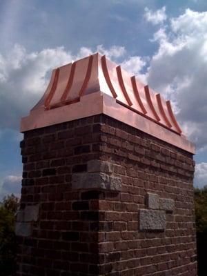 Copper Chimney Shroud Installed