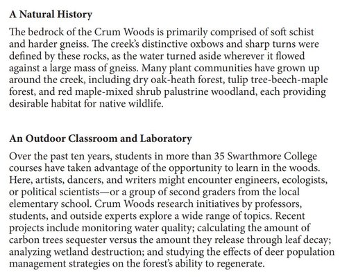 Crum Woods, Swarthmore -- Map